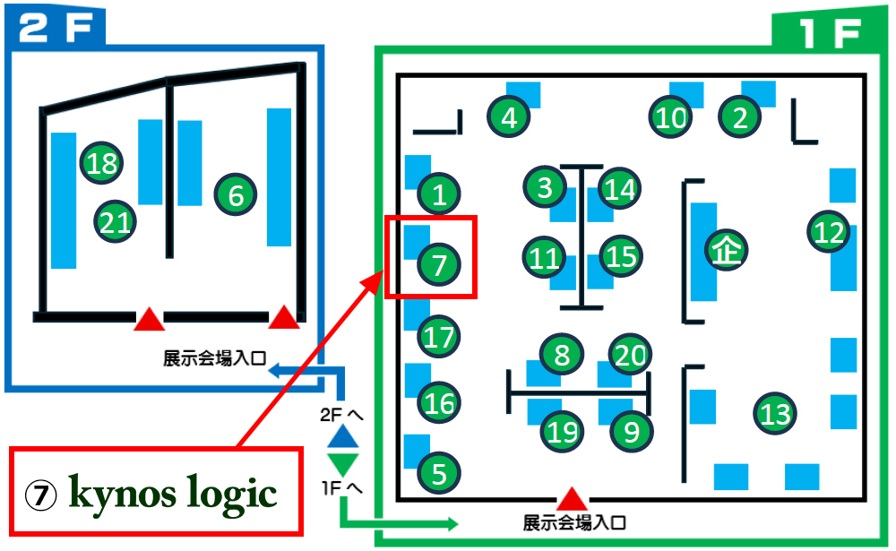 テクノシステムフェア2026会場マップ。キーノスロジックは⑦